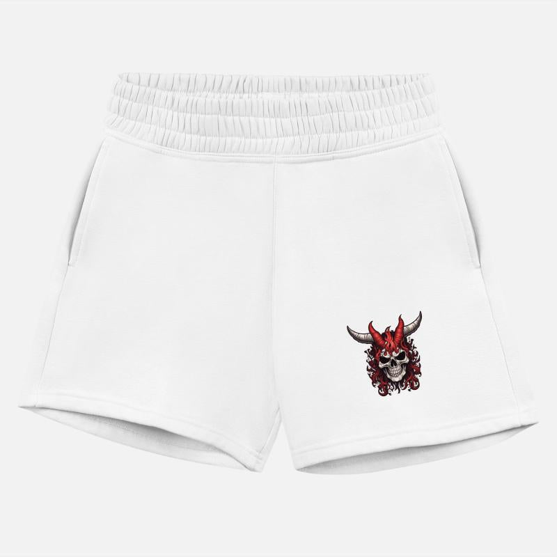 4-Horned Skull with Red Flames