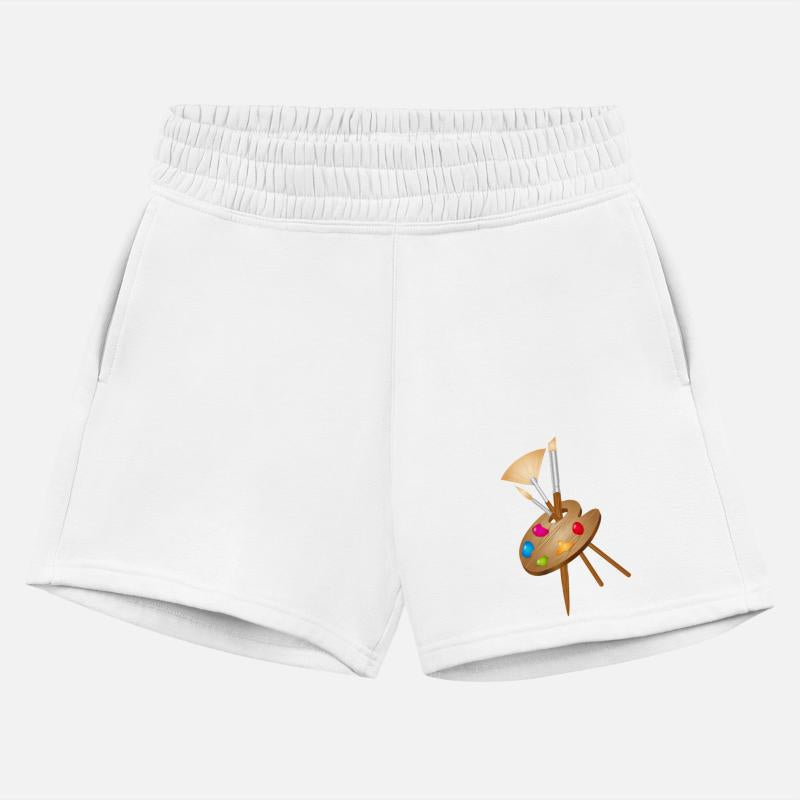 Artist's palette with colorful paints and brushes