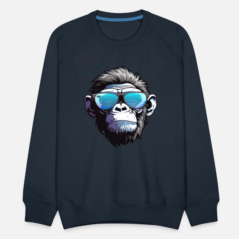 Chic Chimp: Elegance in Blue Shades