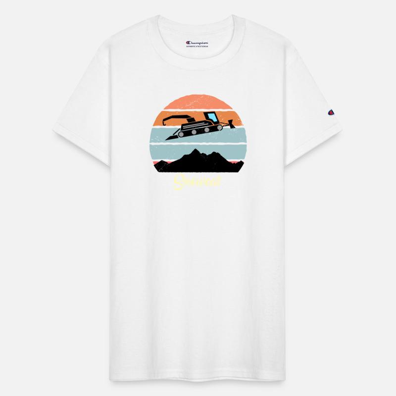 Snowcat Vintage Snow Vehicles Retro Sunset