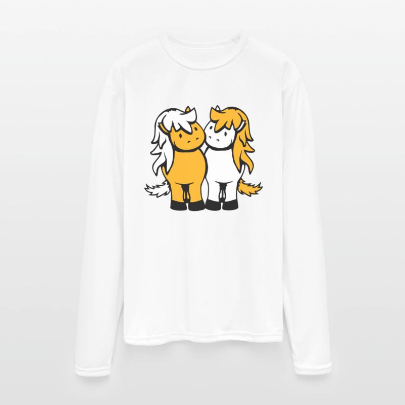 2 horses Team Pony Foal Couple Comic Friends Love