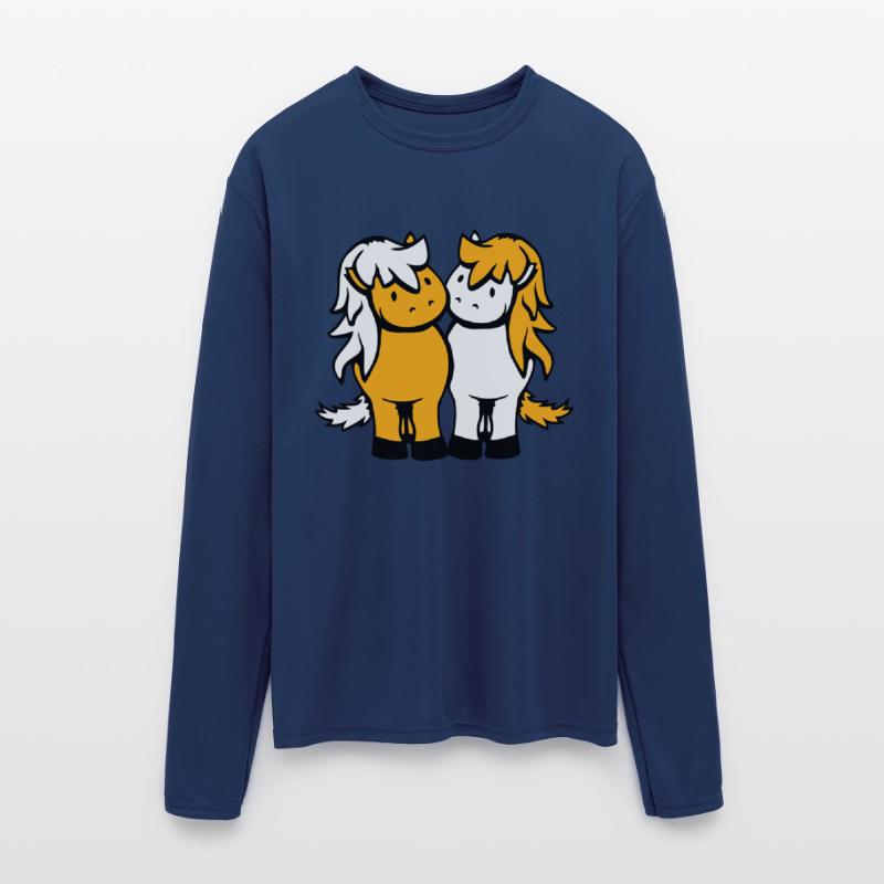 2 horses Team Pony Foal Couple Comic Friends Love