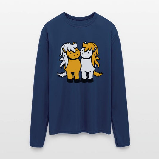 2 horses Team Pony Foal Couple Comic Friends Love