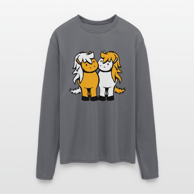 2 horses Team Pony Foal Couple Comic Friends Love