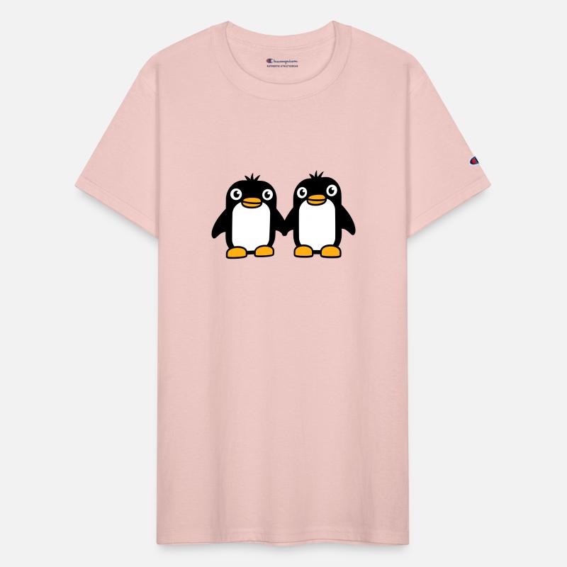 2 Penguins Couple Holding Hands In Love Friends