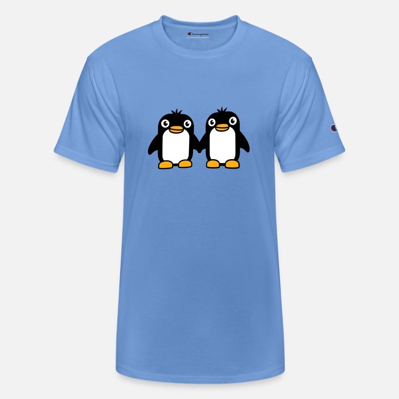 2 Penguins Couple Holding Hands In Love Friends