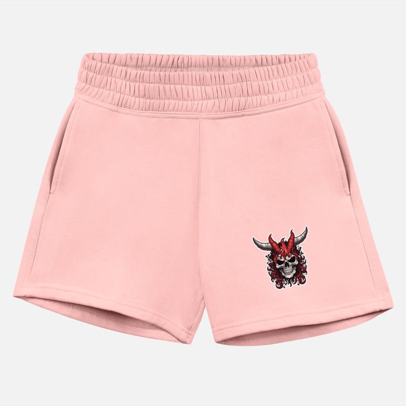 4-Horned Skull with Red Flames