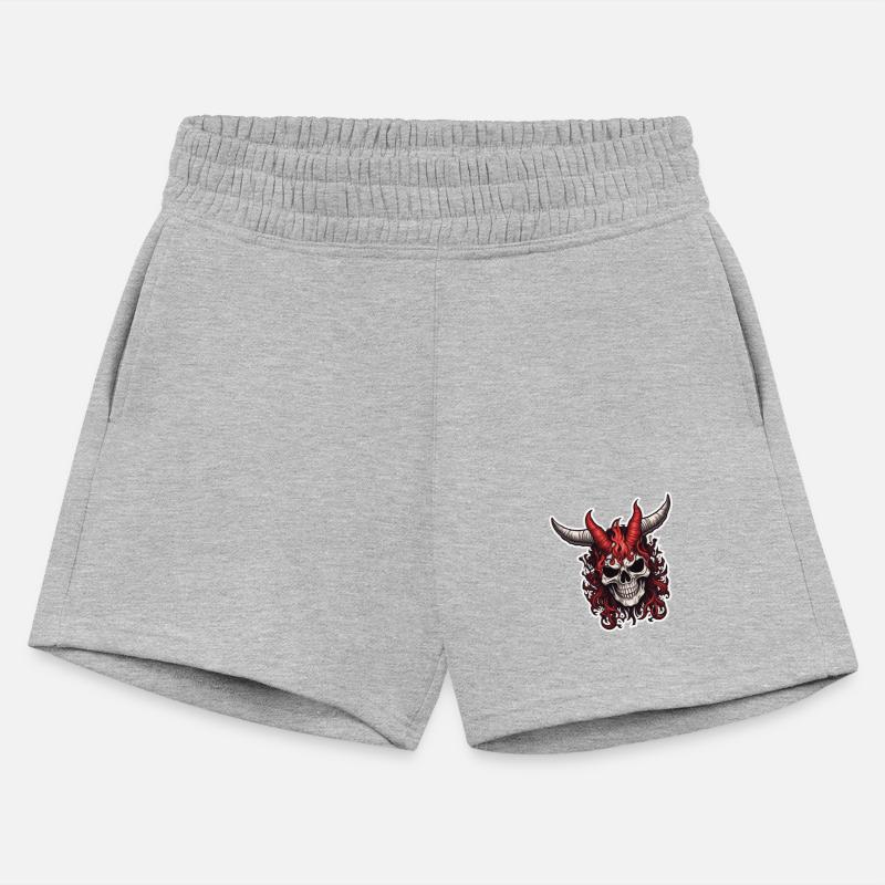 4-Horned Skull with Red Flames