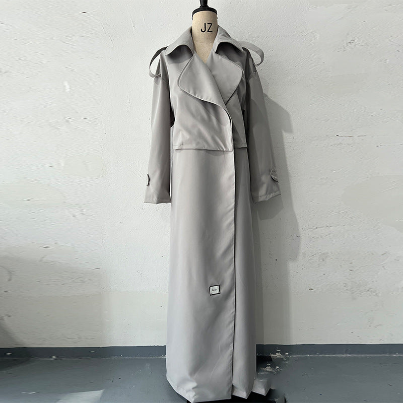 Autumn/Winter Women's British Retro Motorcycle Jacket Medium to Long