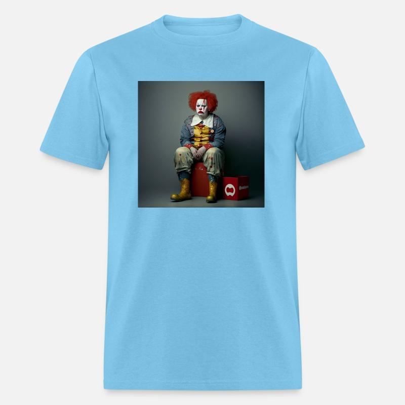 A clown sitting on top of a red box