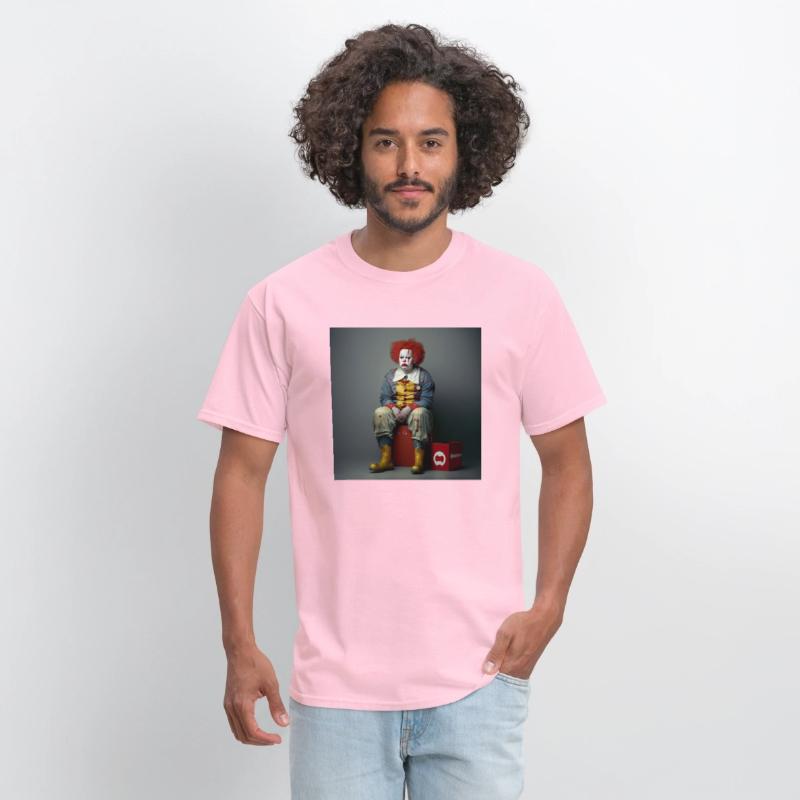 A clown sitting on top of a red box