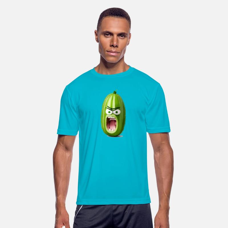 A cucumber with angry face cartoon style