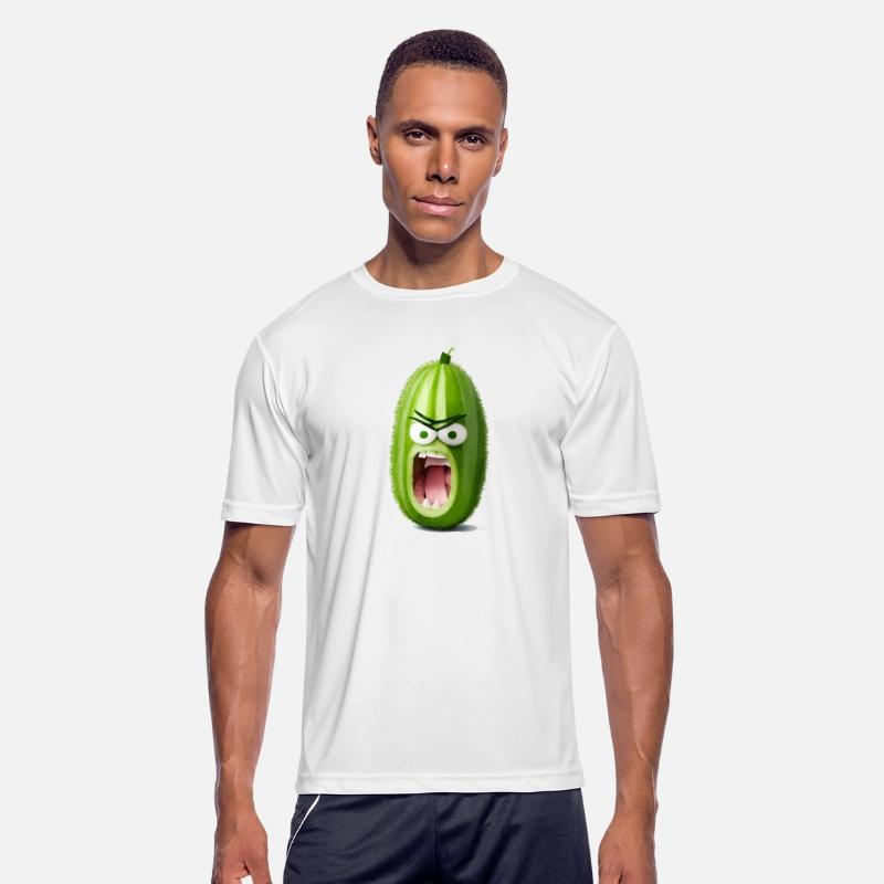 A cucumber with angry face cartoon style