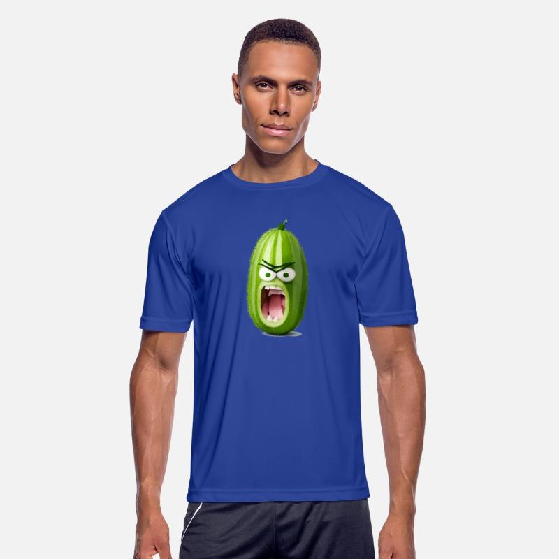 A cucumber with angry face cartoon style
