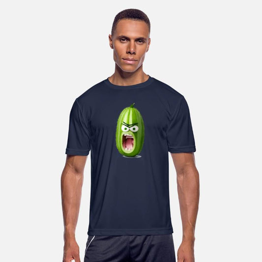 A cucumber with angry face cartoon style