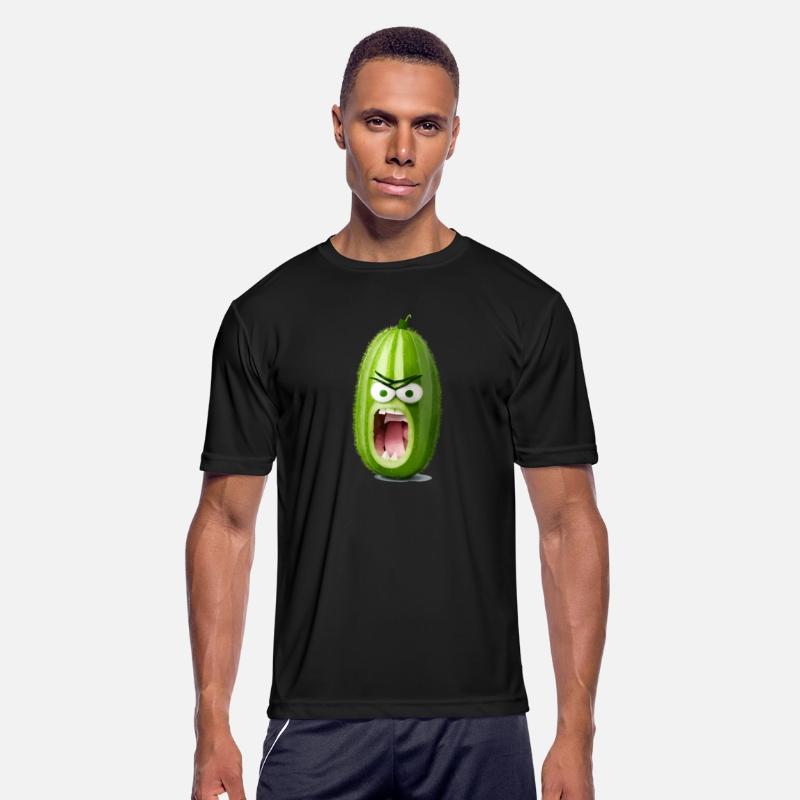 A cucumber with angry face cartoon style