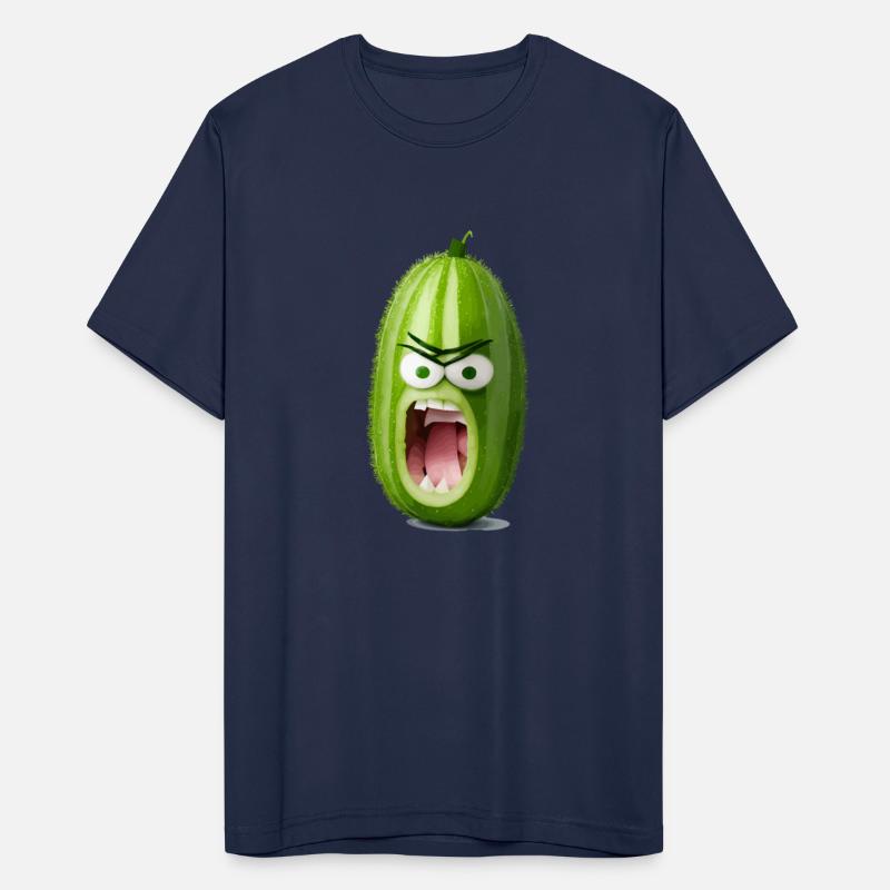 A cucumber with angry face cartoon style
