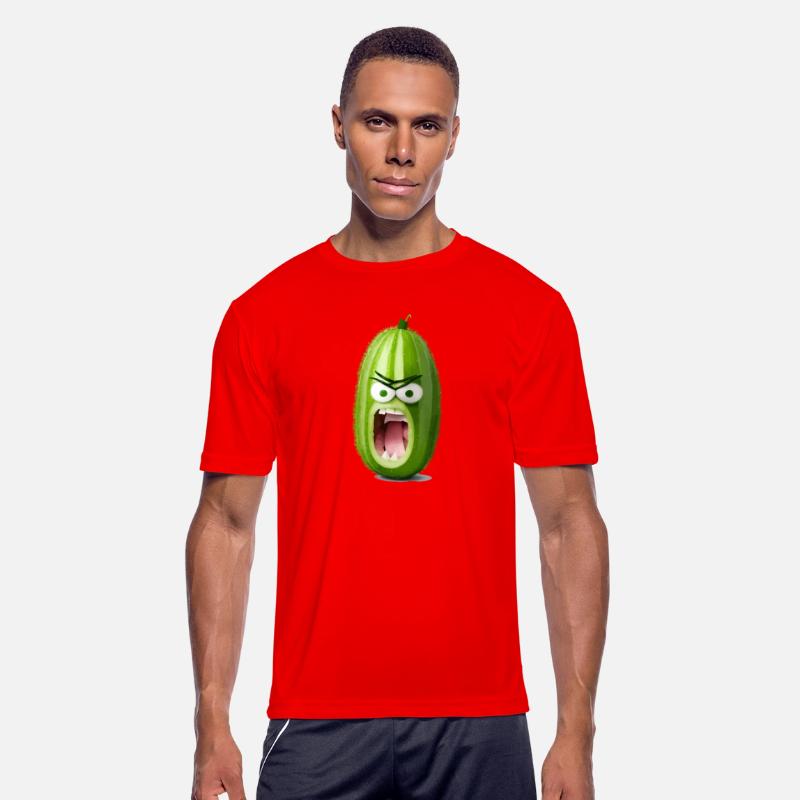 A cucumber with angry face cartoon style