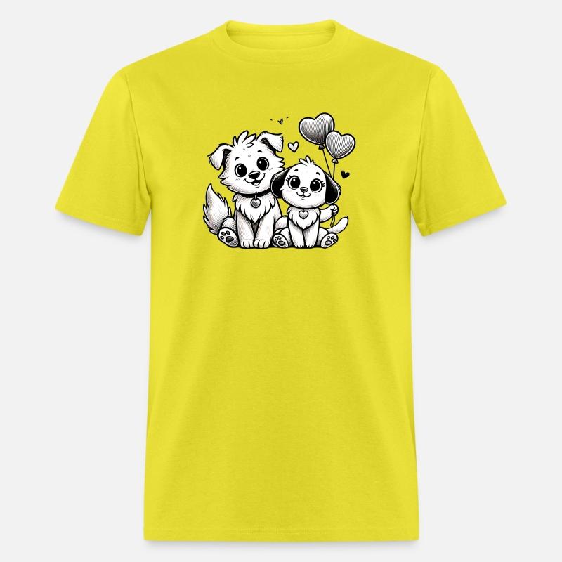 Adorable Puppy Couple with Heart Balloons