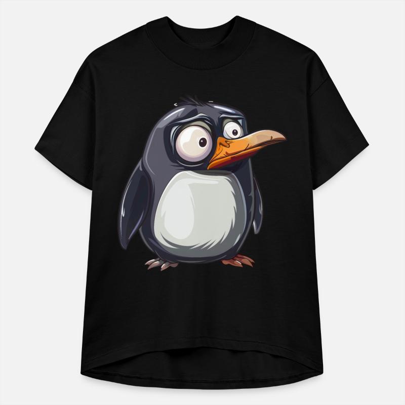 Adorable Wide-Eyed Penguin Illustration