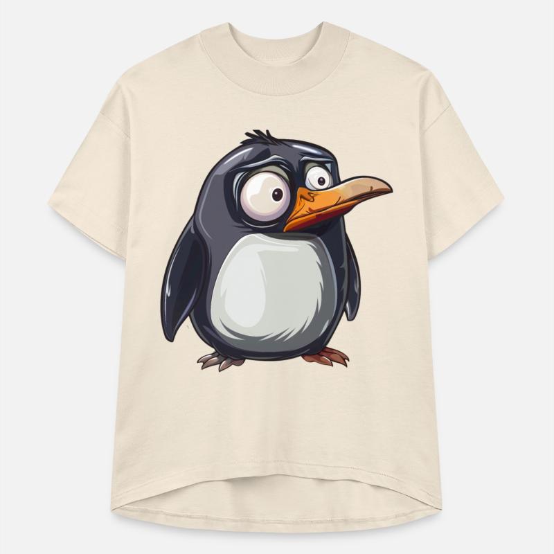 Adorable Wide-Eyed Penguin Illustration