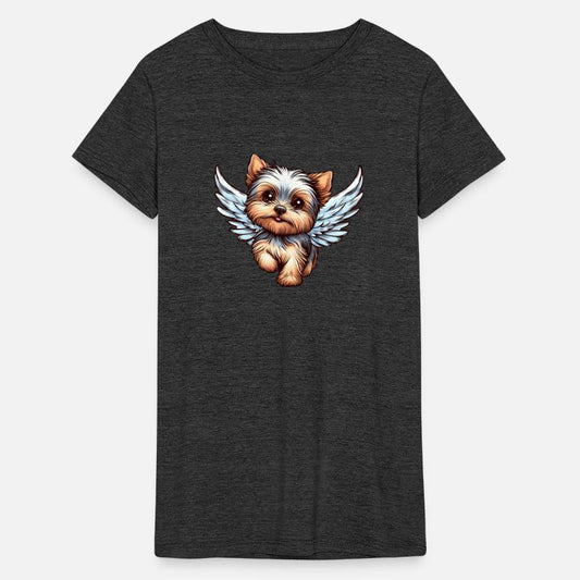 Adorable Yorkshire Terrier as Angel with Wings