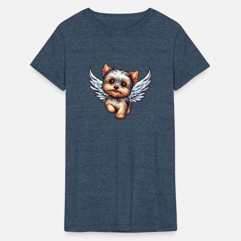 Adorable Yorkshire Terrier as Angel with Wings