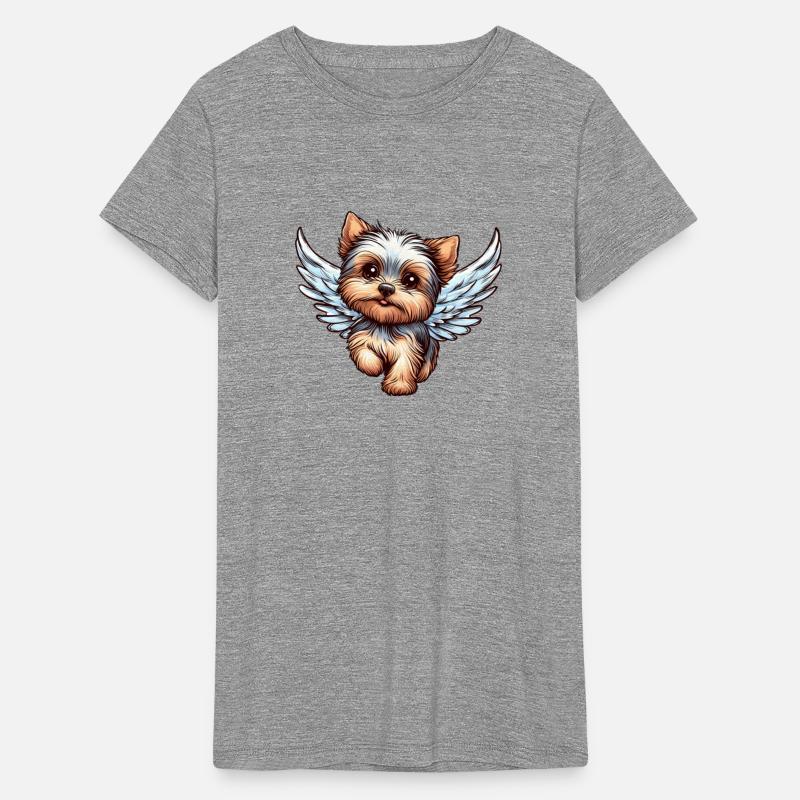 Adorable Yorkshire Terrier as Angel with Wings
