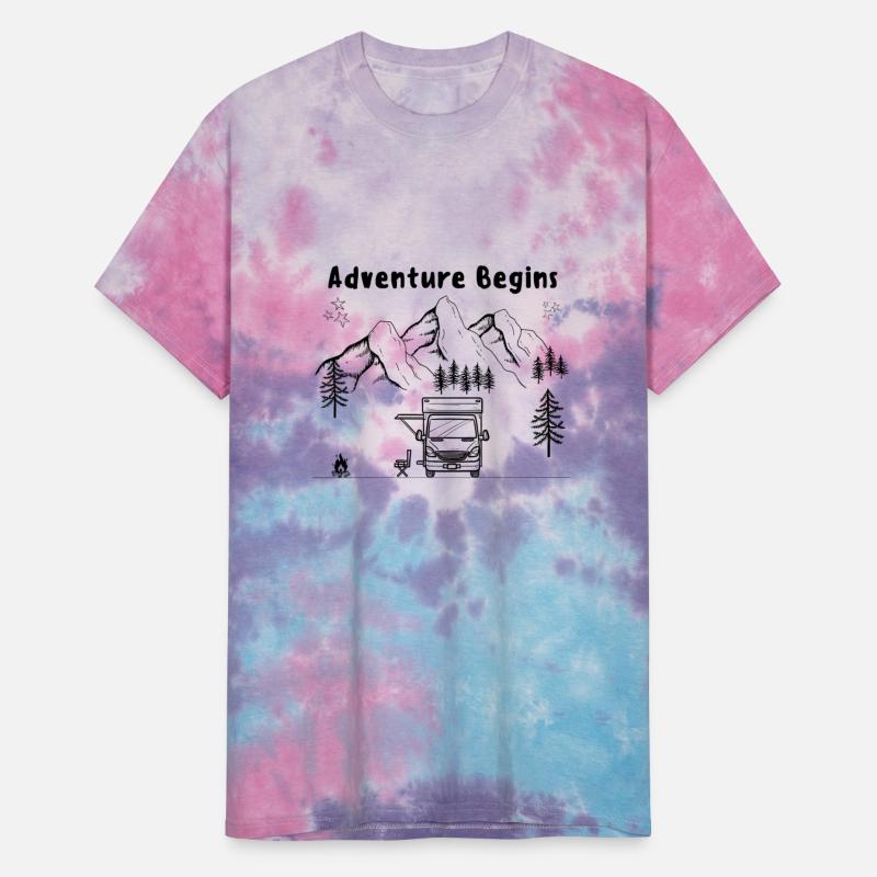 Adventure Begins Camper Parked Mountain Forest