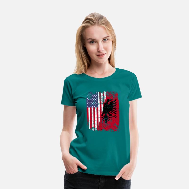 Albanian Roots Red Eagle Half American Albania Fla