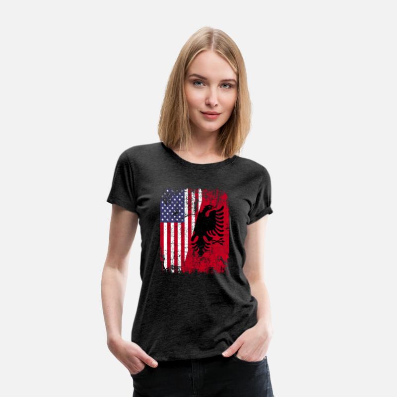 Albanian Roots Red Eagle Half American Albania Fla
