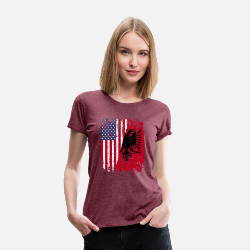 Albanian Roots Red Eagle Half American Albania Fla