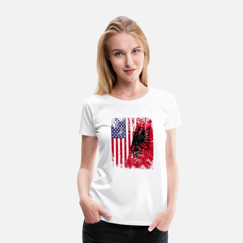 Albanian Roots Red Eagle Half American Albania Fla