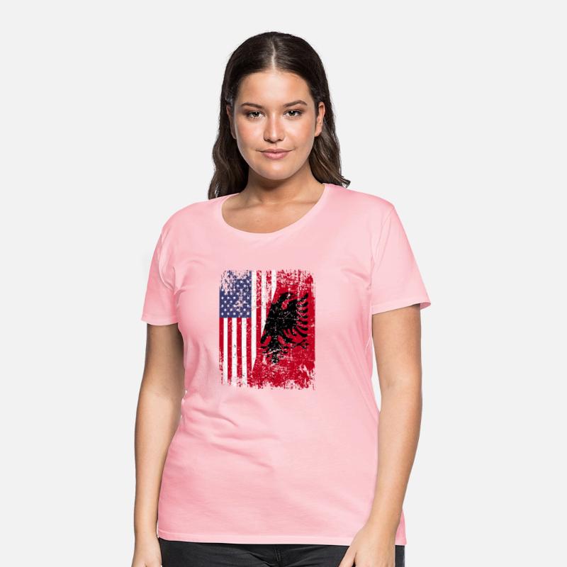 Albanian Roots Red Eagle Half American Albania Fla