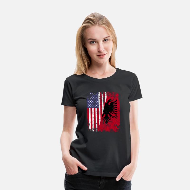 Albanian Roots Red Eagle Half American Albania Fla