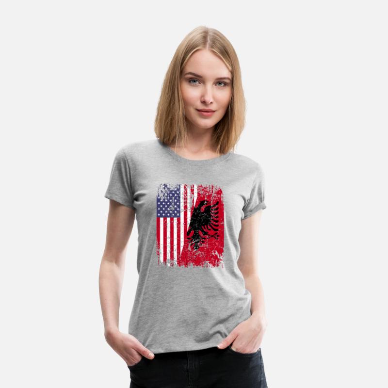 Albanian Roots Red Eagle Half American Albania Fla