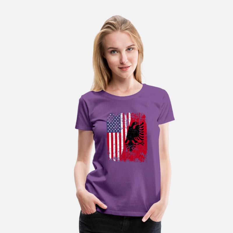 Albanian Roots Red Eagle Half American Albania Fla