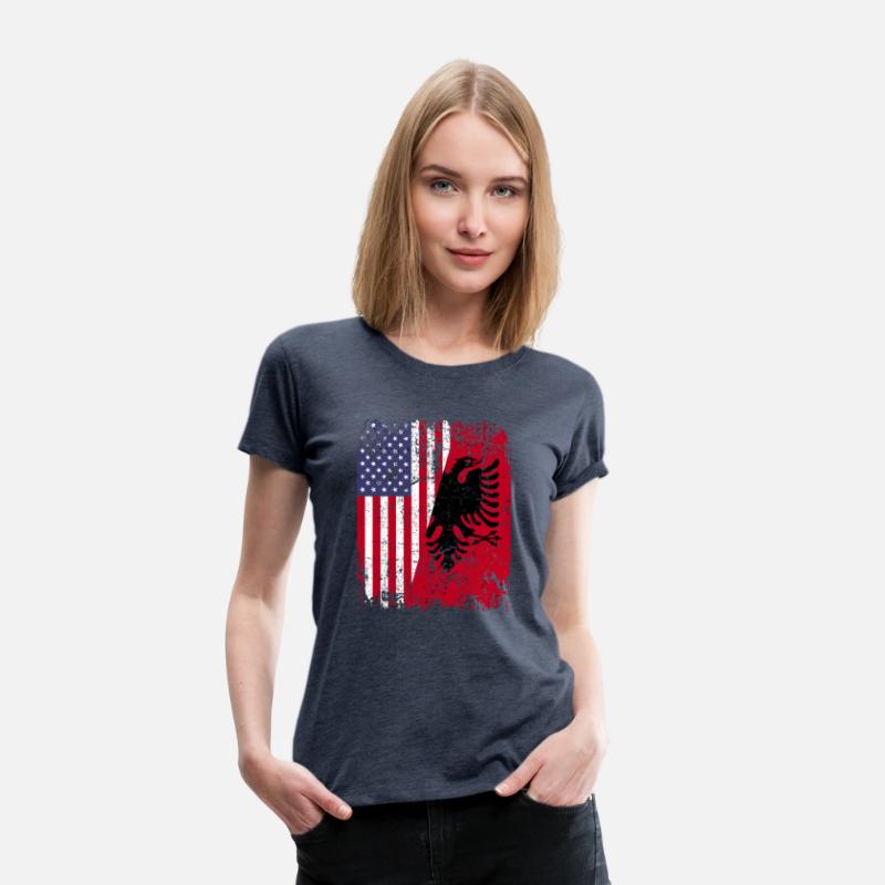 Albanian Roots Red Eagle Half American Albania Fla