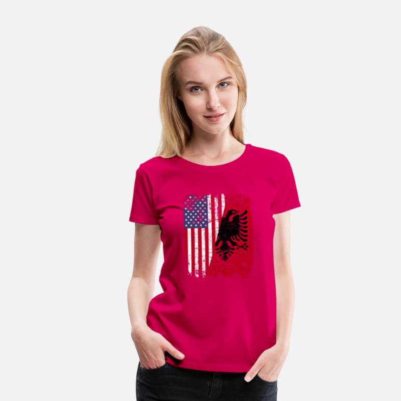 Albanian Roots Red Eagle Half American Albania Fla