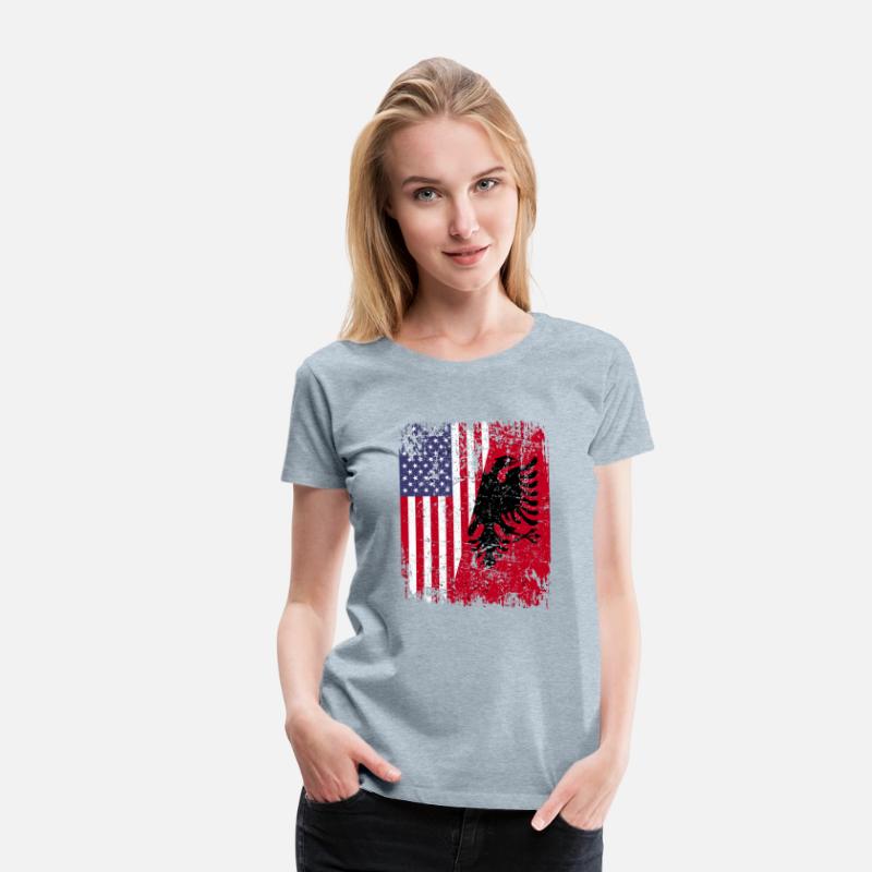 Albanian Roots Red Eagle Half American Albania Fla