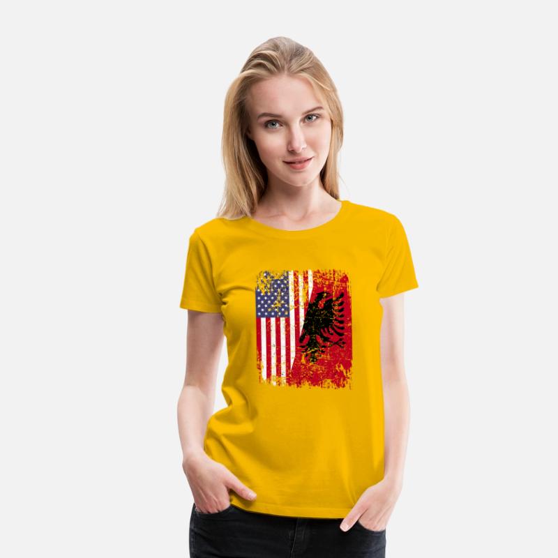 Albanian Roots Red Eagle Half American Albania Fla