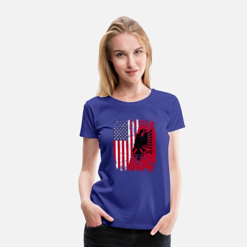 Albanian Roots Red Eagle Half American Albania Fla