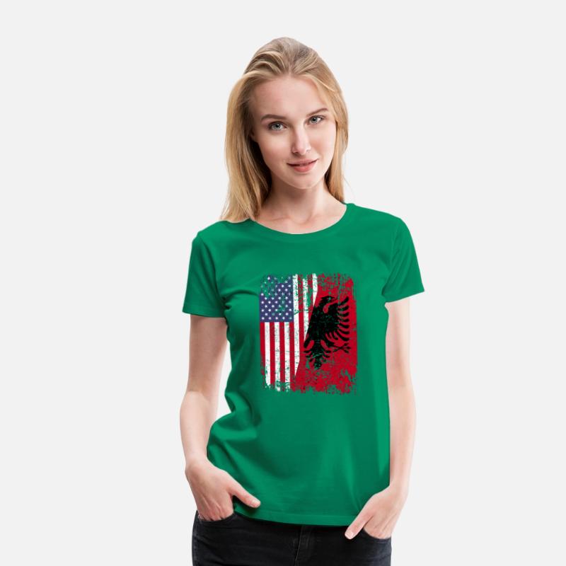 Albanian Roots Red Eagle Half American Albania Fla