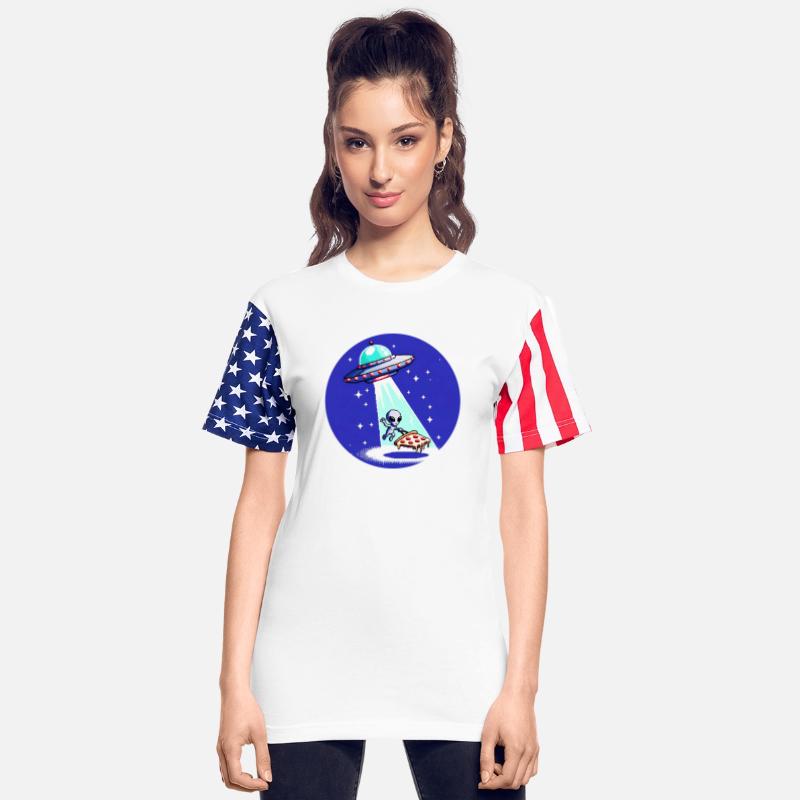 Alien UFO Pizza Quest - Vibrant 8-Bit Art