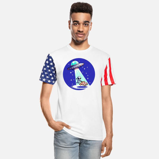 Alien UFO Pizza Quest - Vibrant 8-Bit Art