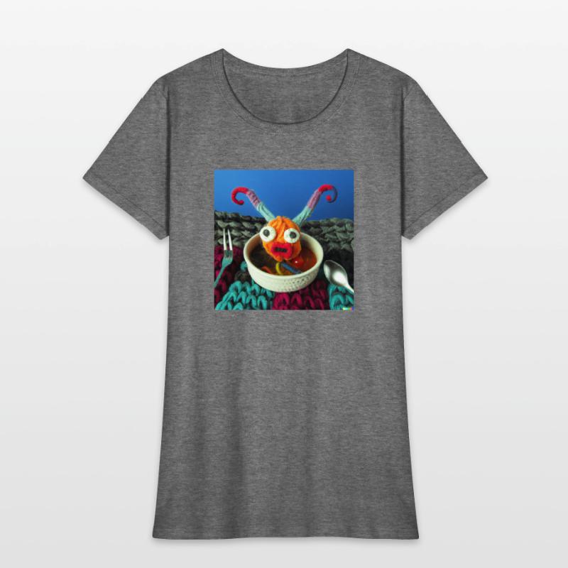 Amazing knitted monster watches the planet.