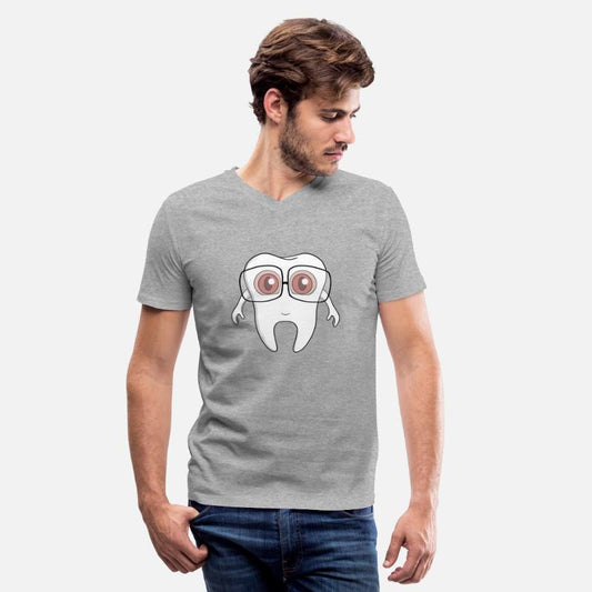 An adorable tooth wearing glasses