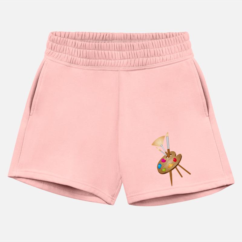 Artist's palette with colorful paints and brushes