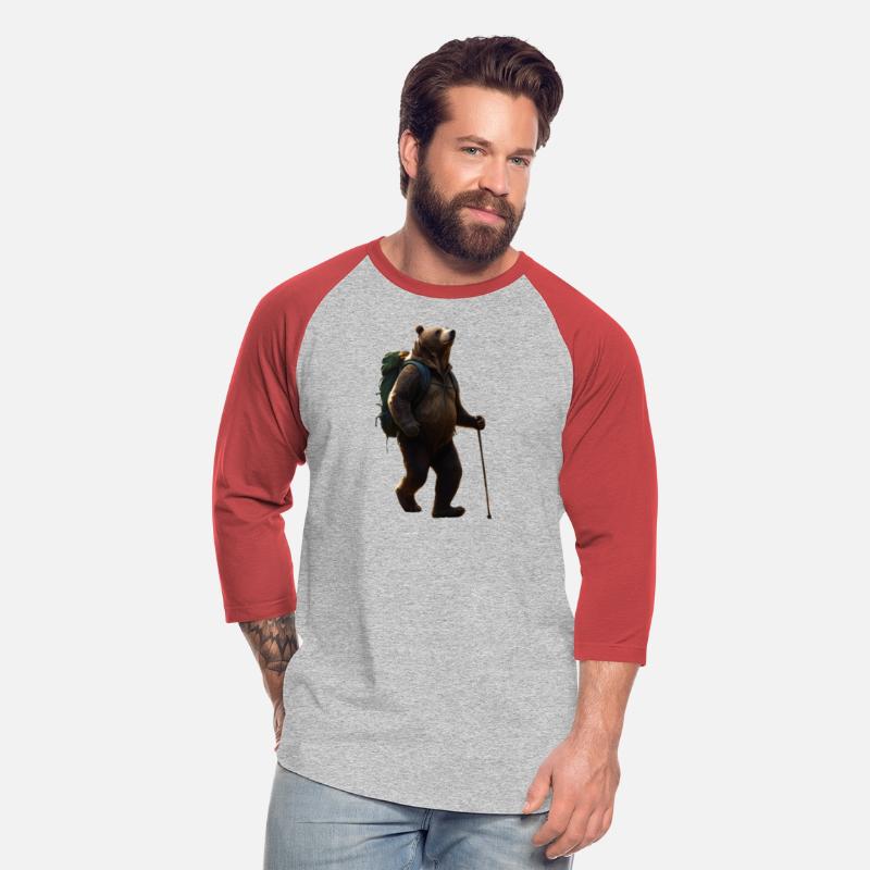 Backpacking Bear With Hiking Stick