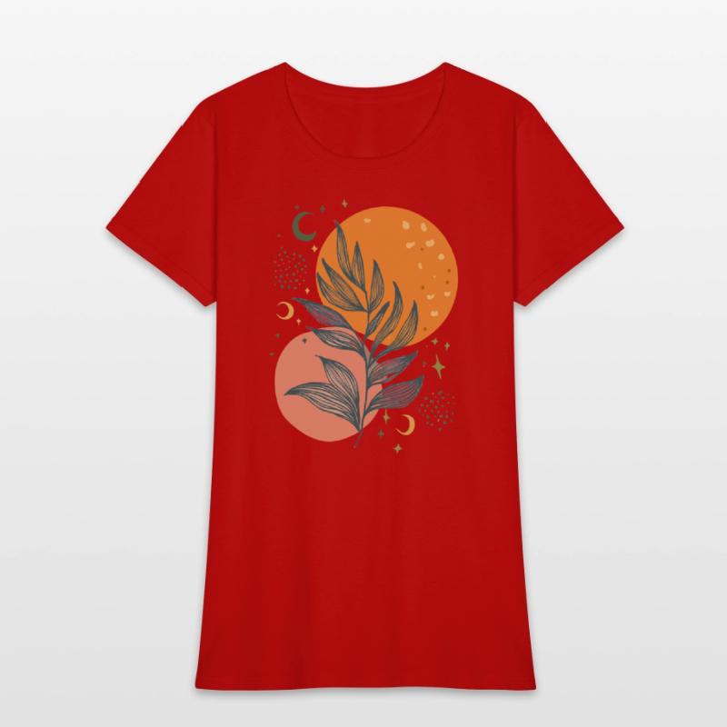 Boho Moon and Leaf Art: Chic Botanical Design